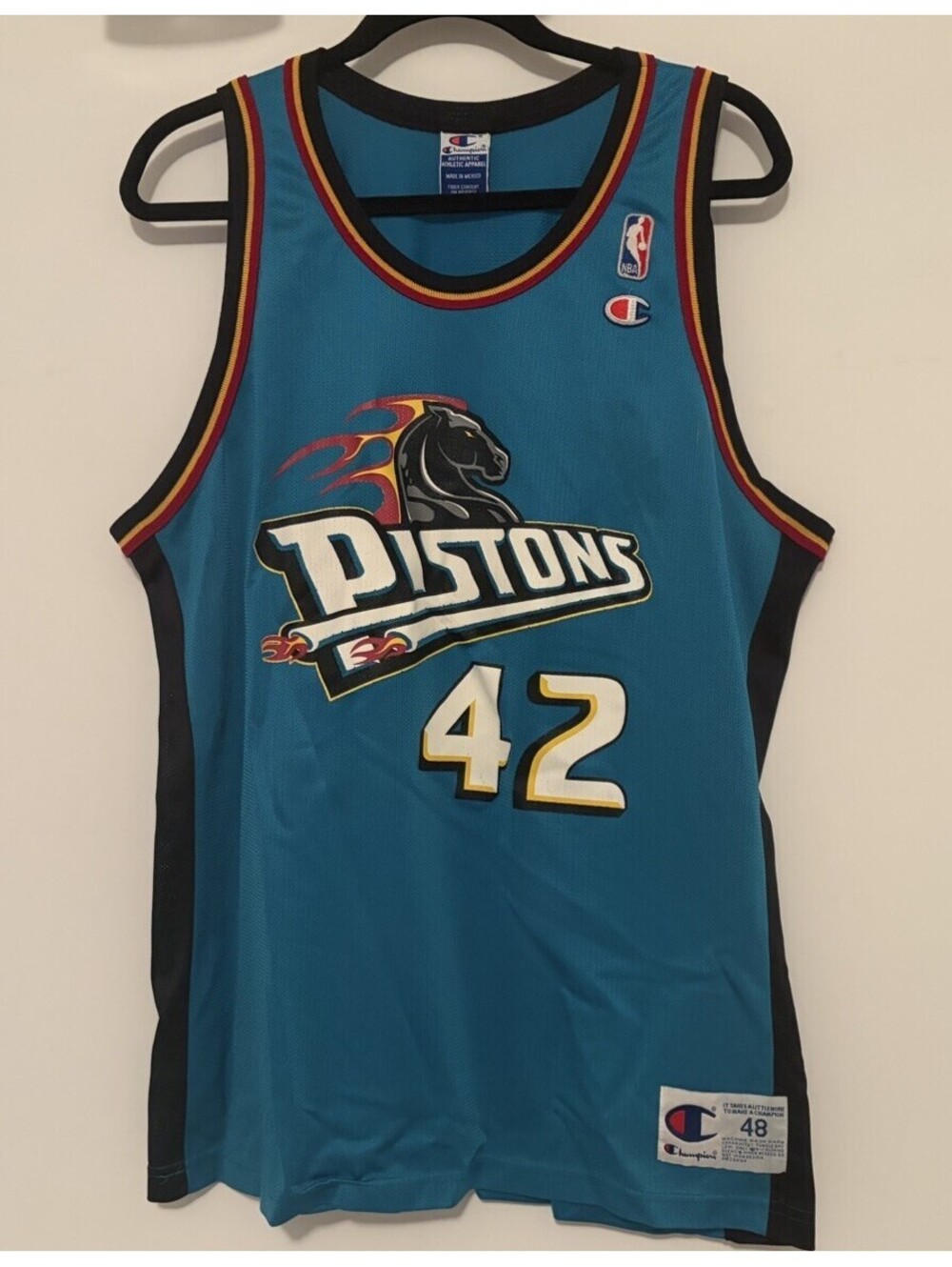 Vintage NBA Detroit Pistons Jerry Stackhouse Retro Champion Jersey Size 48 XL